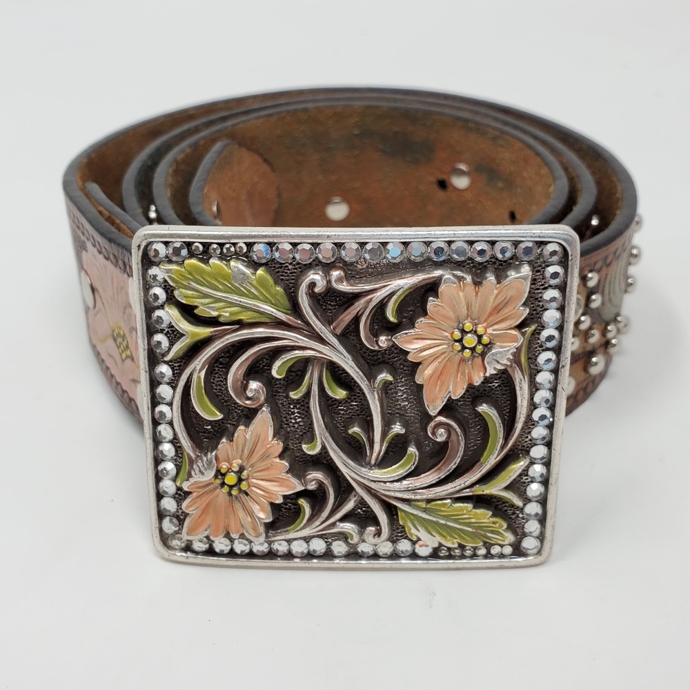 Nocona Genuine Leather Belt Beautiful Buckle
